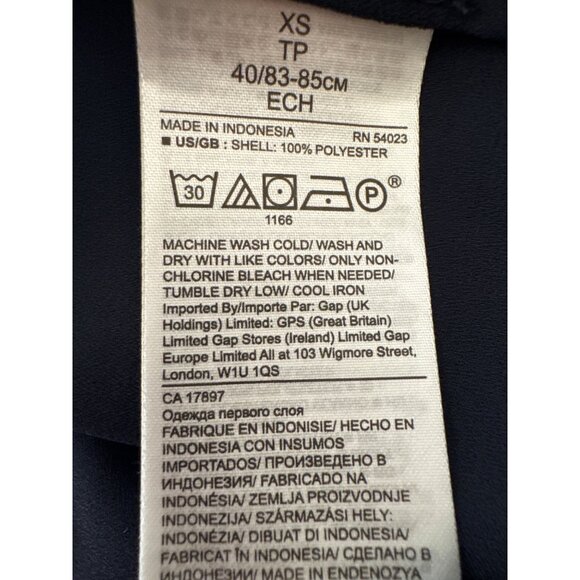 Banana Republic Womens XS Navy Blue Long Sleeve V-Neck Blouse 100% Polyester - Picture 12 of 14